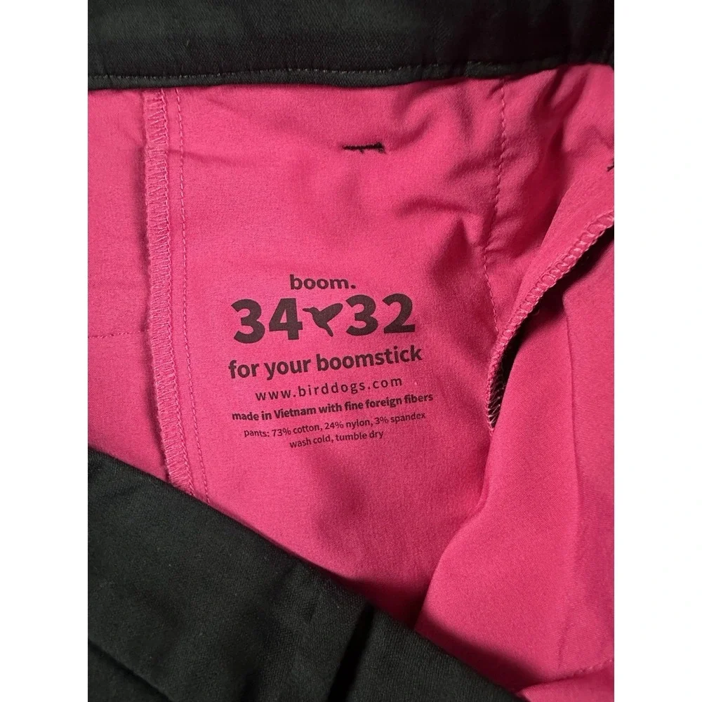 Birddogs Pants Mens 34x32 Tapered Chino Stretch Golf Casual Black Athletic